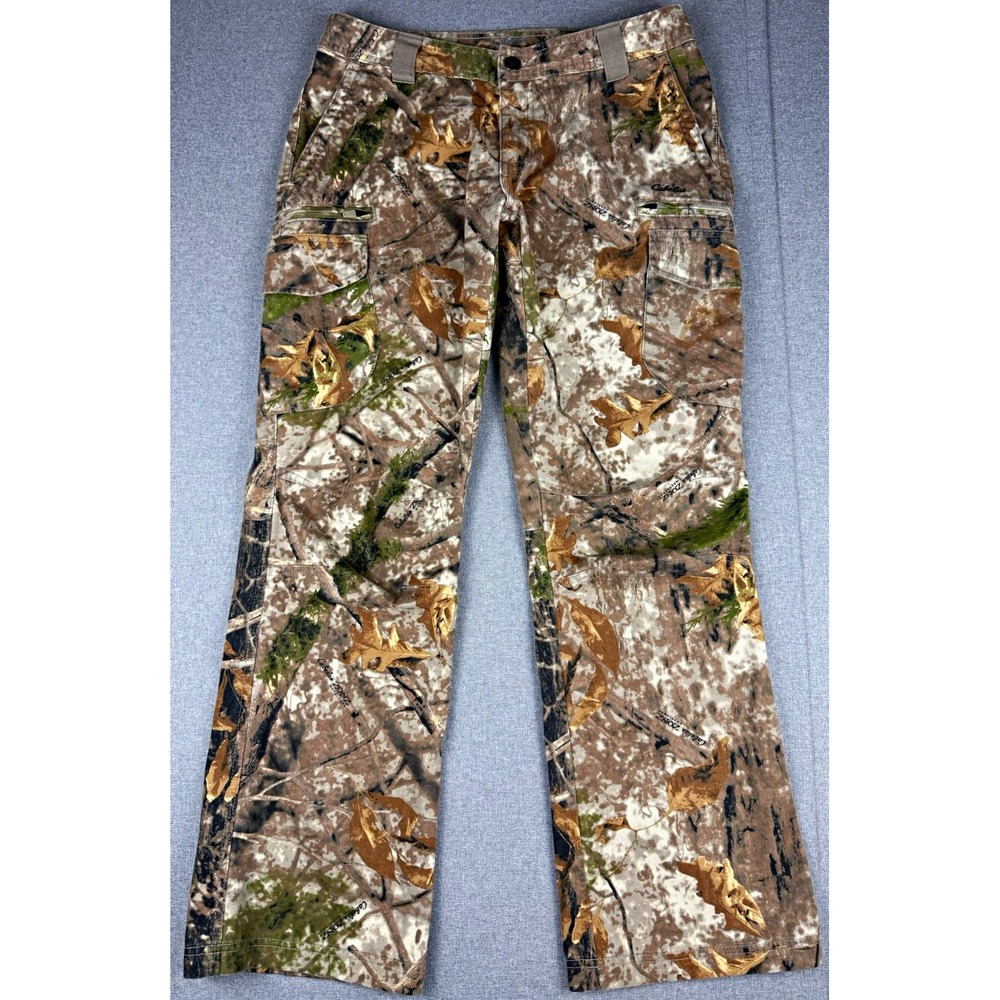 Cabelas Womens 10 Zonz Camo Hunting Pants Cargo Realtree Outdoor Camouflage